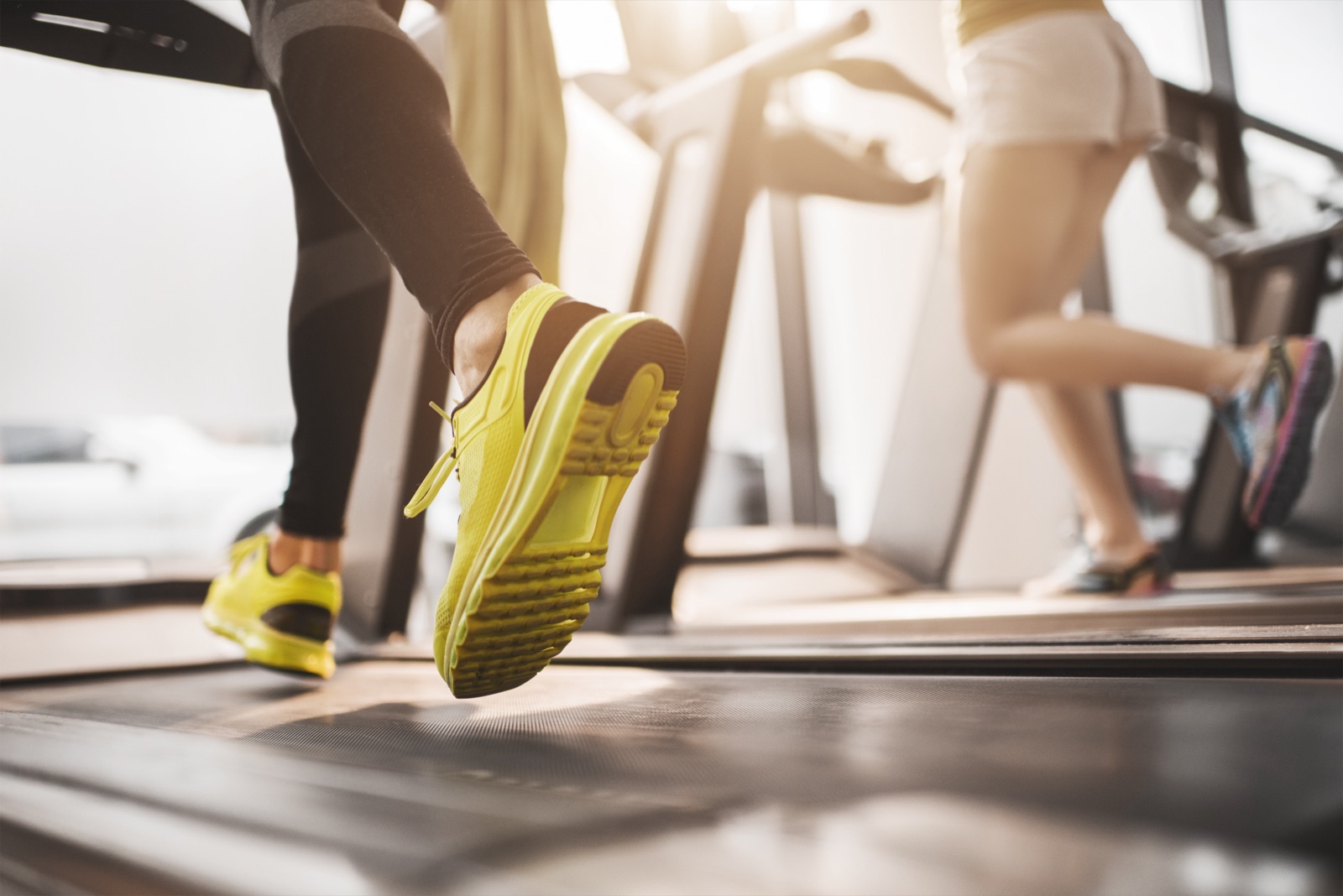 Fitness center floor with equipment